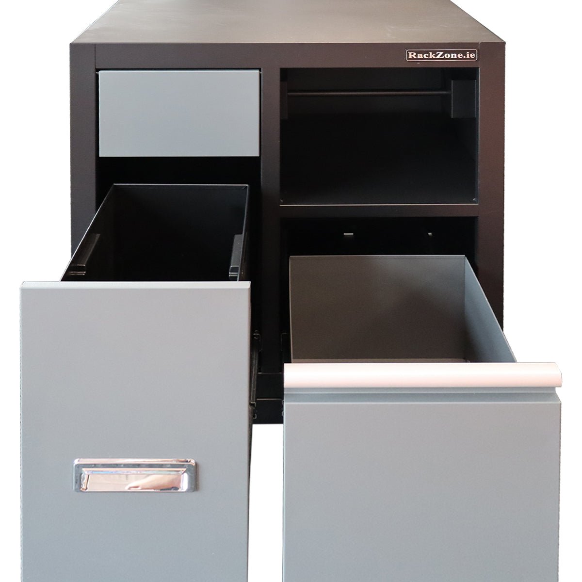 RackZone Modular Workstation Base Cabinet includes drawers, dustbin & towel holder.