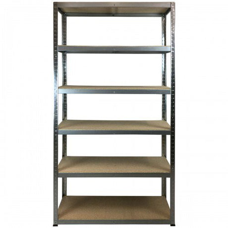 RackZone Value Shelving, 6 shelves, 175kg UDL—ideal for garage storage.