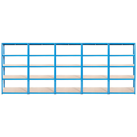 RackZone Value Shelving, 1780h x 900w x 450d, Blue, 5 shelves, empty background.