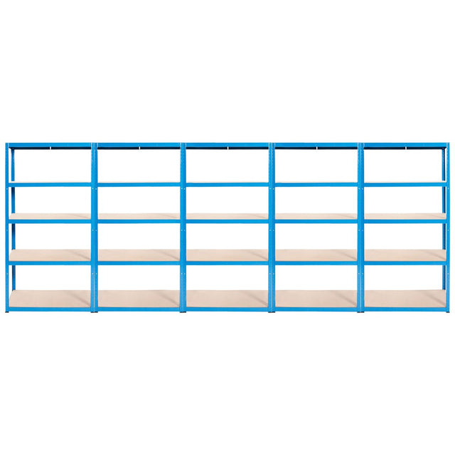 RackZone Value Shelving, 1780h x 900w x 450d, Blue, 5 shelves, empty background.