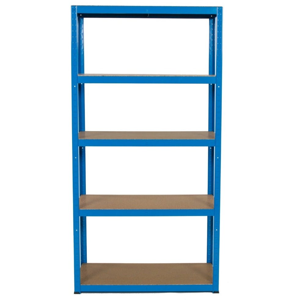 RackZone Value Shelving, 1780h x 900w x 450d, 5 shelves, blue, front view.