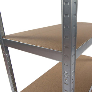 Close-up of RackZone Value Shelving 1780h x 900w x 450d, 5 levels, galvanised.