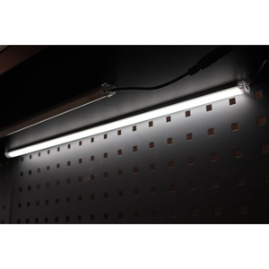 RackZone Modular Workstation LED Light Set (3-Pack) on above perforated panel.