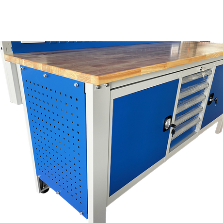 RackZone Industrial Workbench 2000H x 2100W x 600D with storage drawers.