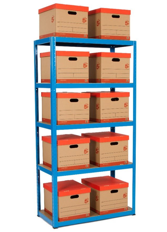 RackZone Value Shelving 1780h x 900w x 450d, blue, 5 levels, 175kg UDL.