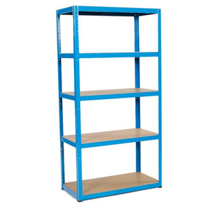 RackZone Value Shelving, blue, 1780h x 900w x 450d, 5 shelves, 175kg UDL.