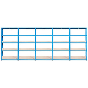 RackZone Value Shelving 1780h x 900w x 450d, 5 shelves, blue, 175kg UDL.