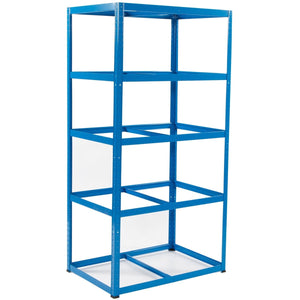 RackZone Value Shelving 1780h x 900w x 600d, 5 shelves, blue—garage ready.