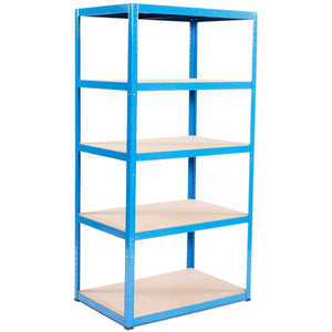 RackZone Value Shelving 1780h x 900w x 600d, blue, 5 shelves for garage storage.