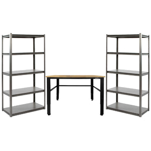 Rivet Shelving 1830mm H × 914mm W × 457mm D - Industrial Workbench 1200mm W x 800MM D x 970MM H KIT (FREE DELIVERY)