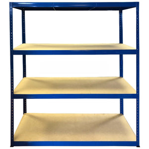 RackZone Value Shelving, 4-Level, All Blue, 1800h x 1500w x 600d, Starter 5 Bay.