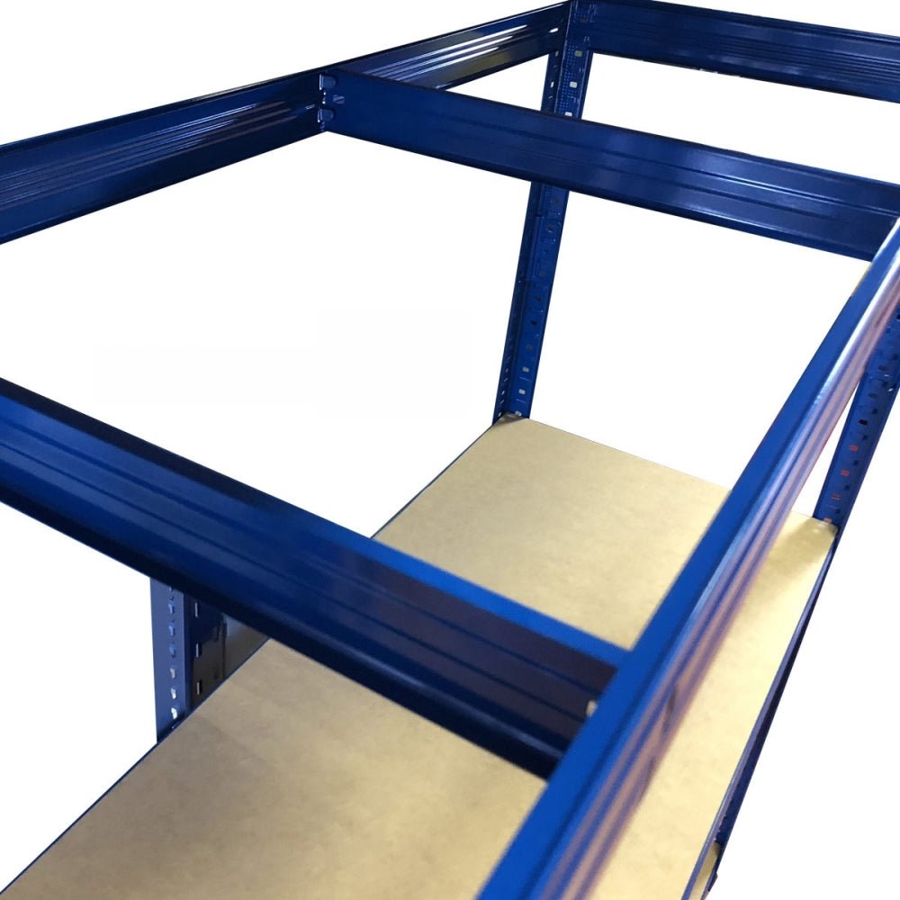 RackZone Value Shelving 4 Level 300kg UDL Blue Starter, 1800x1500x600mm, 10 bay.
