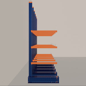 Cantilever Rack 4500H x 5000W x 1200D c/w Base + 3 Levels