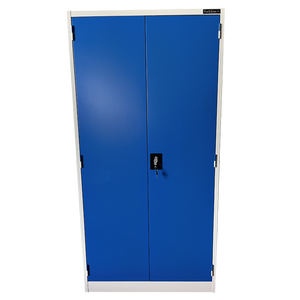 Wall-Zone & Louvred Two Door Storage Cabinet Grey/Blue 1830H x 914W x 457D