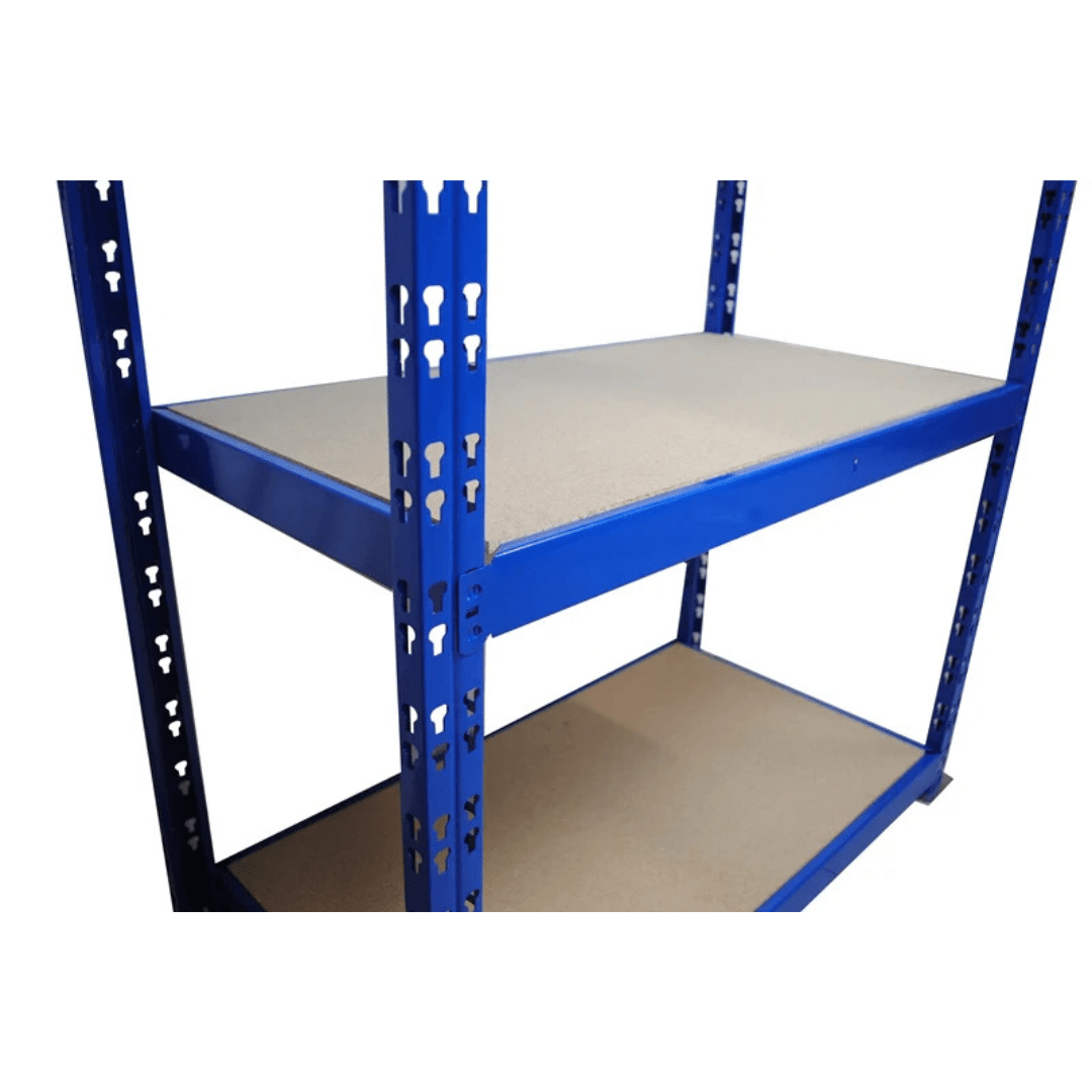 RackZone Value Shelving, 5 Level, 400kg UDL, All Blue—ideal garage storage.