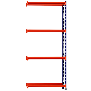 RackZone Tyre Racking Extender: four orange beams on blue support frame.
