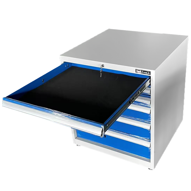 RackZone Industrial Six Drawer Cabinet, 800H x 710W x 700D, blue & silver.