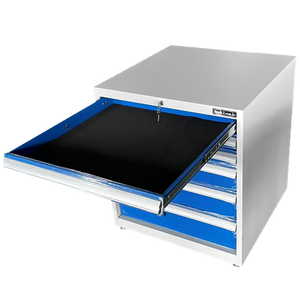RackZone Industrial Six Drawer Cabinet, 800H x 710W x 700D, blue & silver.