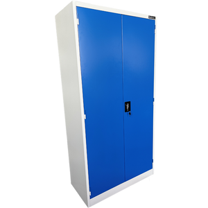 Wall-Zone & Louvred Two Door Storage Cabinet Grey/Blue 1830H x 914W x 457D