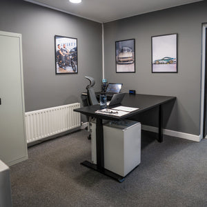 L-Shaped Sit-Stand Office Desk with Electric Height Adjustment