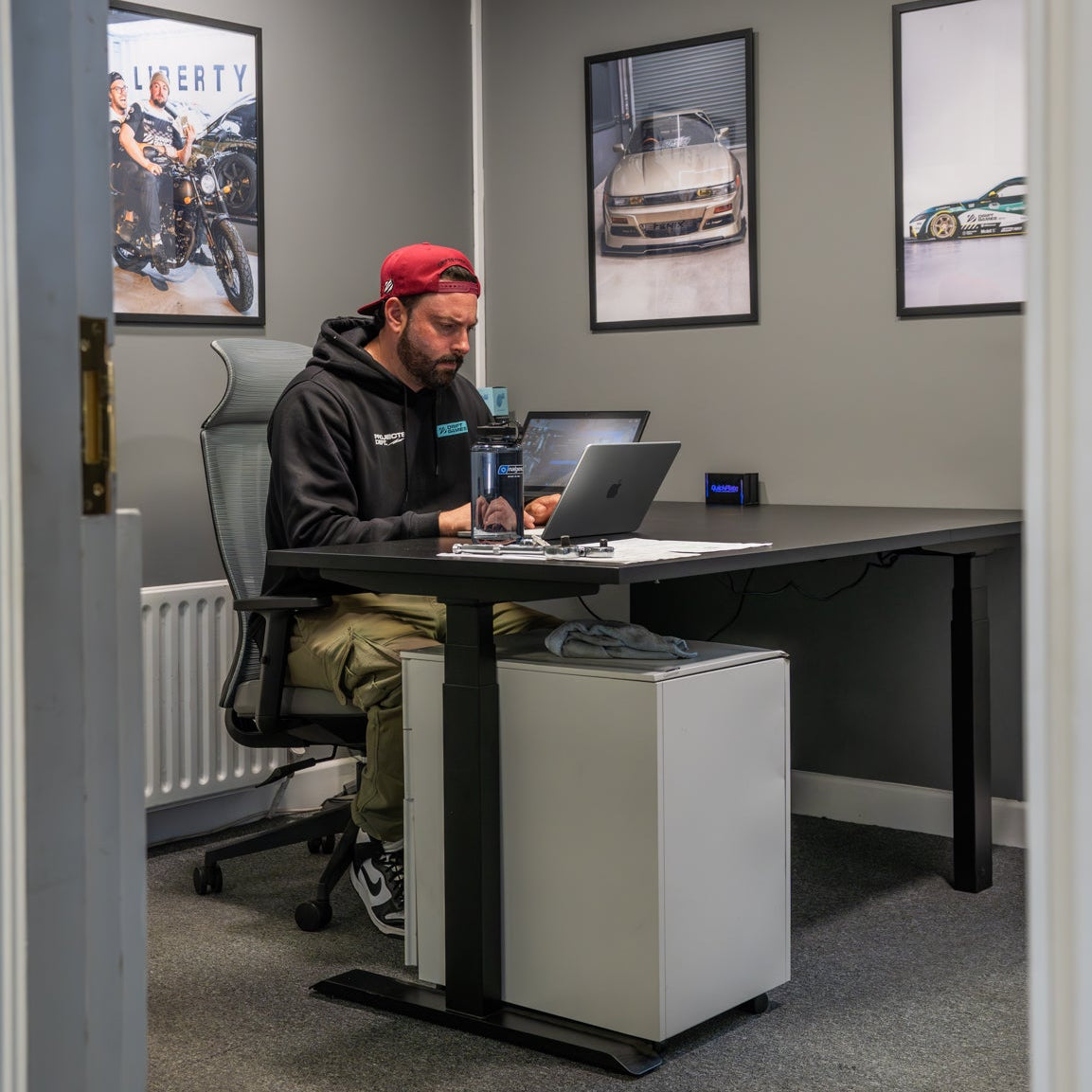 L-Shaped Sit-Stand Office Desk with Electric Height Adjustment