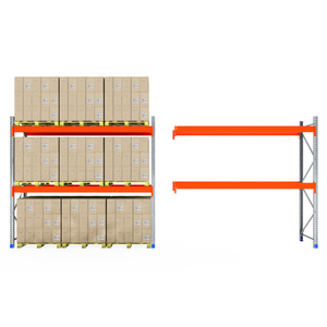 Warehouse shelves with stacked boxes and RackZone Pallet Racking Extender.