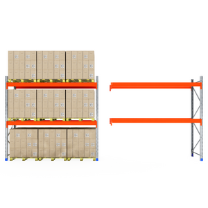 One shelf empty, one with RackZone Pallet Racking 1100mm Depth - Starter.