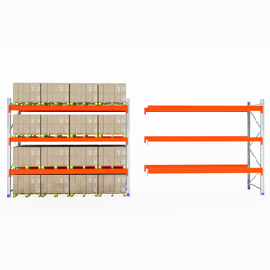 RackZone Pallet Racking 1100mm: one shelf stocked, another shelf empty.