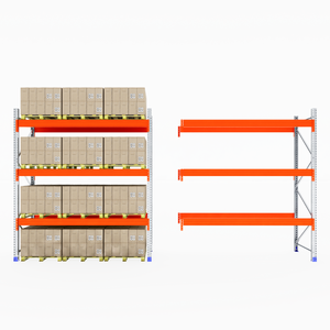 RackZone Pallet Racking 1100mm Depth (Starter) beside identical empty unit.