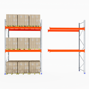 RackZone Pallet Racking 1100mm Depth - Extender with stacked boxes on left.