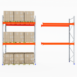 One stocked, one empty RackZone Pallet Racking 1100mm Depth - Starter.