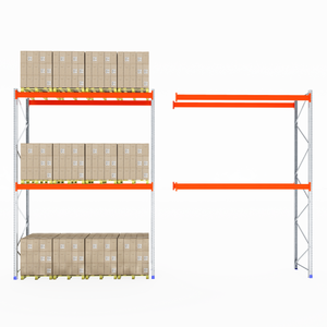 RackZone Pallet Racking 1100mm Depth Extender: one filled, one empty.