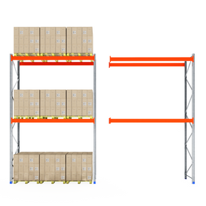 RackZone Pallet Racking 1100mm Extender: one full, one empty.