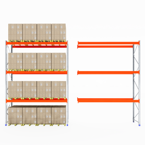 RackZone Pallet Racking 1100mm Depth - Extender, empty on right, boxes left.