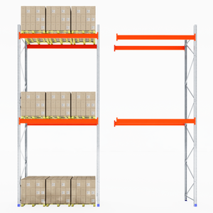 Two RackZone Pallet Racking 1100mm racks: boxed and partially assembled.