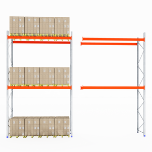 RackZone Pallet Racking 1100mm Depth - Starter with brown boxes and empty shelves.