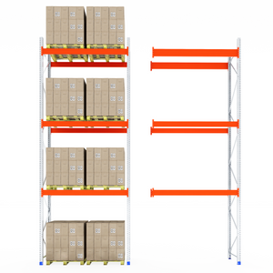 RackZone Pallet Racking 1100mm Depth - Extender beside shelves with boxes.