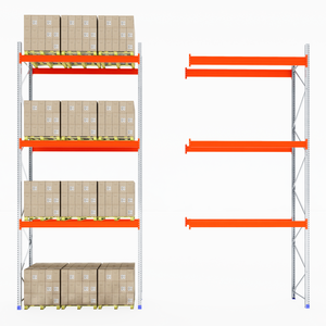 RackZone Pallet Racking 1100mm Depth - Starter with boxes and empty shelf.