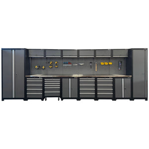 RackZone Modular Workstation System 10 with slides and pegboard tools.