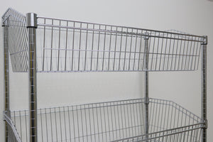 Wire Chrome Basket Shelf 1690H x 910W x 460D 4 Level
