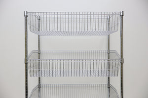 Wire Chrome Basket Shelf 1690H x 910W x 460D 4 Level