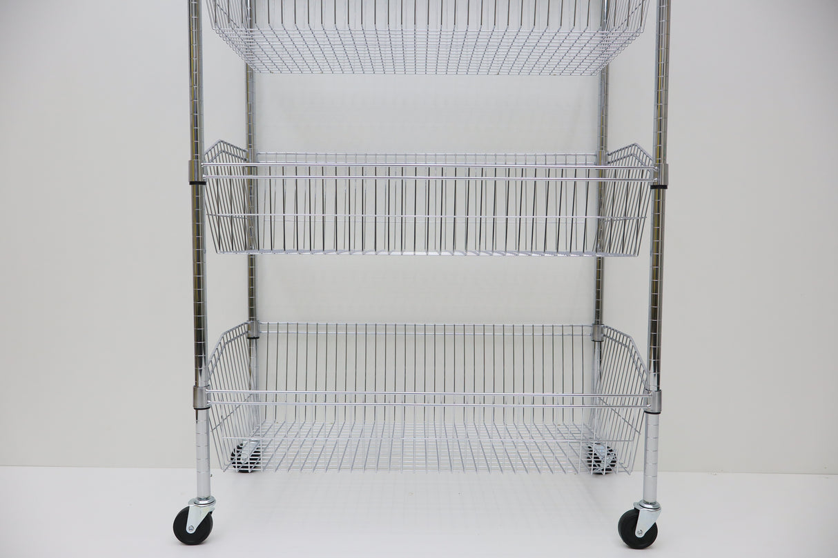 Wire Chrome Basket Shelf 1690H x 910W x 460D 4 Level