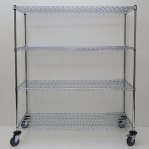 4 Tier Chrome Plated Security Trolley 1600H x 1520W x 610D
