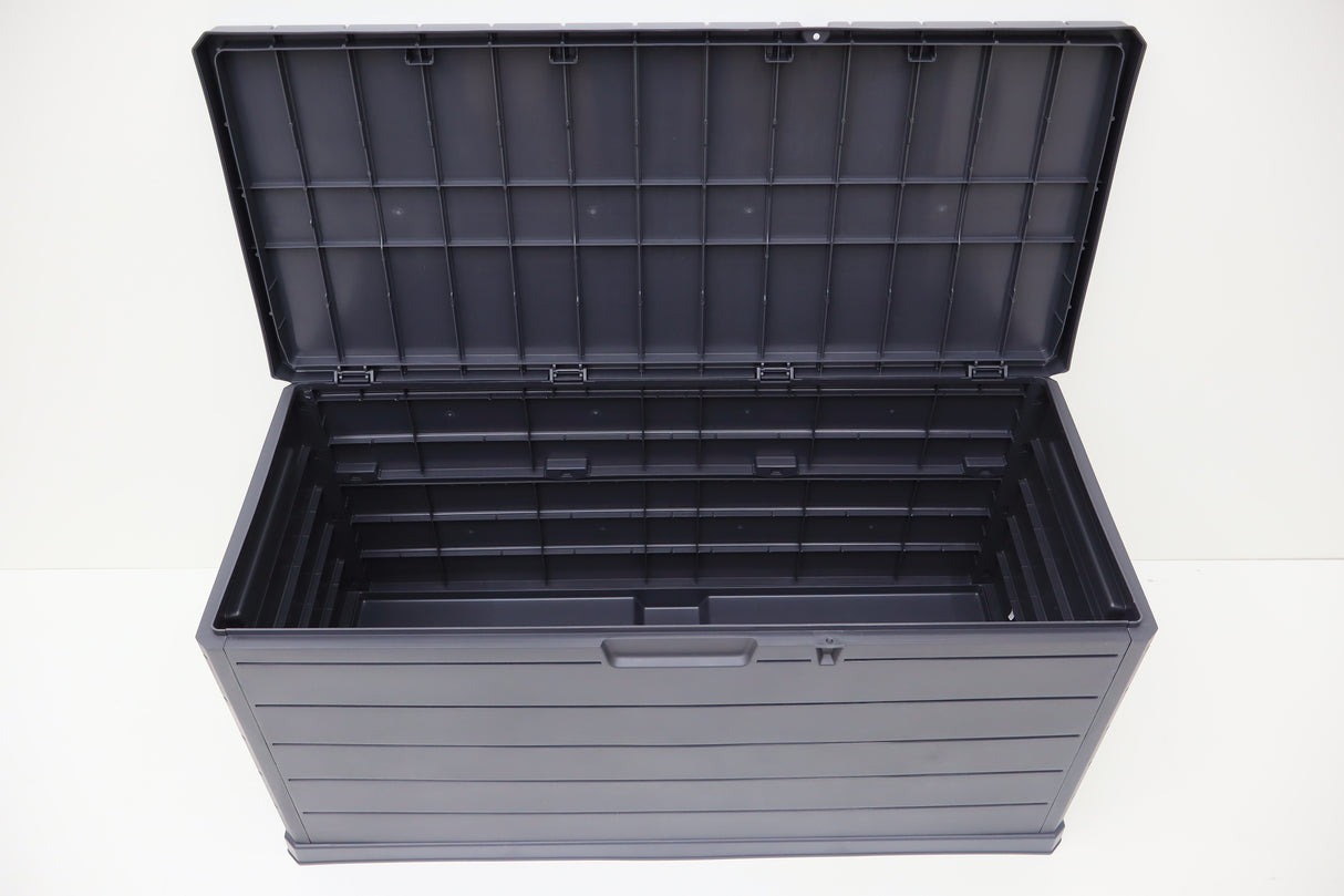 350L Outdoor Garden Storage Box - Charcoal Grey