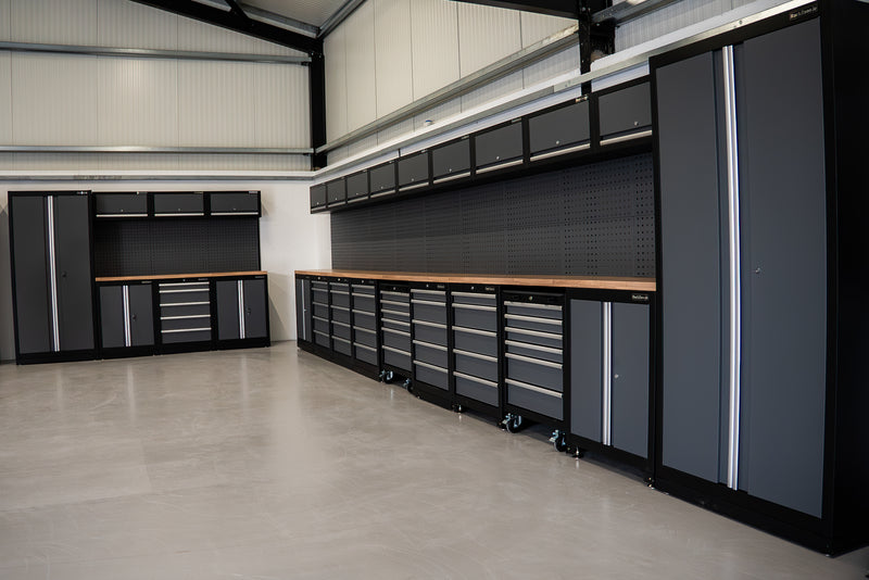 RackZone.ie modular workstations in a garage 