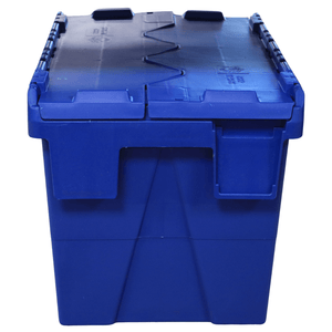 RackZone Attached Lid Container 27L Blue—secure storage with interlocking lid.