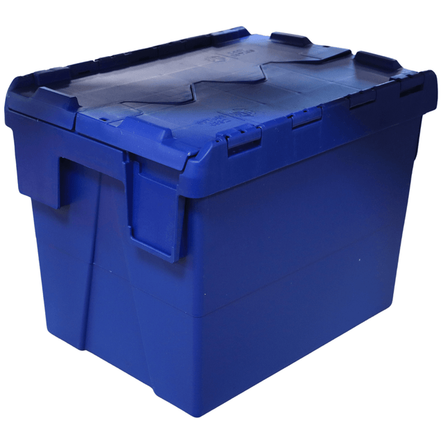 RackZone Attached Lid Container 27L Blue—efficient storage for any space.