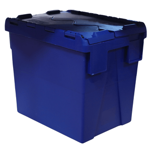 RackZone 33L blue attached lid container, stackable, 400x300x365mm.