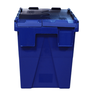RackZone Attached Lid Container 33L Blue, 400x300x365mm, front view.