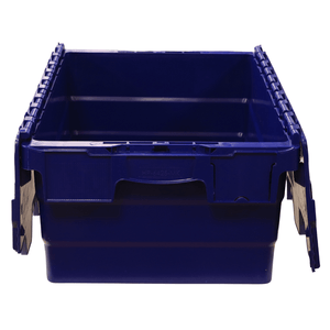 RackZone 33L blue attached lid container opens on both sides.